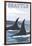 Orca Whales No.1, Seattle, Washington-Lantern Press-Framed Art Print