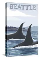 Orca Whales No.1, Seattle, Washington-Lantern Press-Stretched Canvas