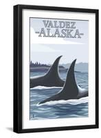 Orca Whales No.1, Valdez, Alaska-Lantern Press-Framed Art Print