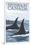 Orca Whales No.1, Victoria, BC Canada-Lantern Press-Framed Premium Giclee Print