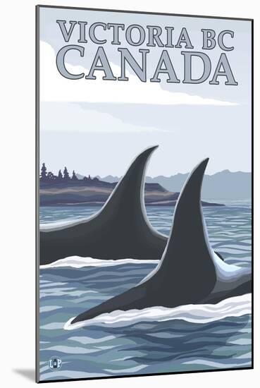 Orca Whales No.1, Victoria, BC Canada-Lantern Press-Mounted Art Print