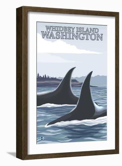 Orca Whales No.1, Whidbey, Washington-Lantern Press-Framed Art Print