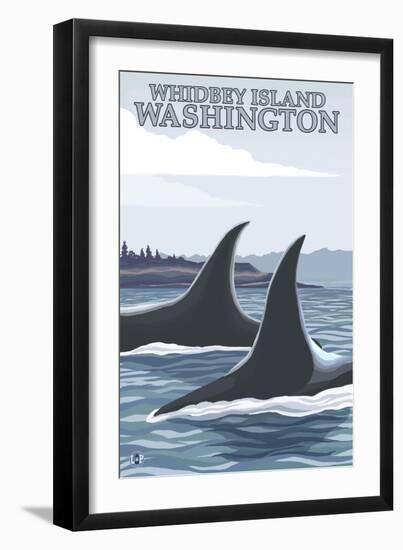 Orca Whales No.1, Whidbey, Washington-Lantern Press-Framed Art Print