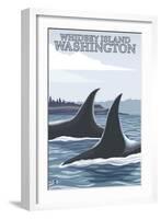 Orca Whales No.1, Whidbey, Washington-Lantern Press-Framed Art Print