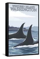 Orca Whales No.1, Whidbey, Washington-Lantern Press-Framed Stretched Canvas