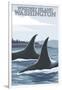 Orca Whales No.1, Whidbey, Washington-Lantern Press-Framed Art Print