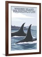 Orca Whales No.1, Whidbey, Washington-Lantern Press-Framed Art Print