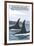 Orca Whales No.1, Whidbey, Washington-Lantern Press-Framed Art Print