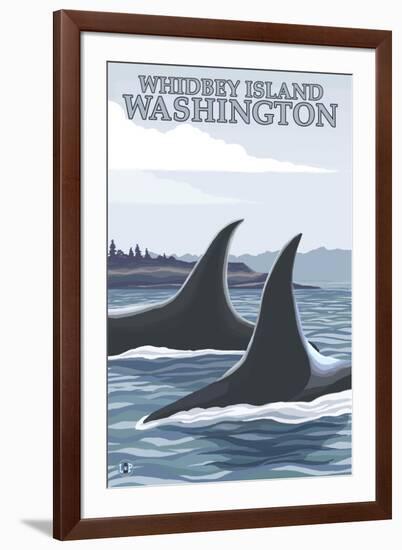 Orca Whales No.1, Whidbey, Washington-Lantern Press-Framed Art Print