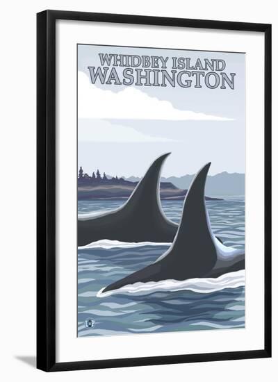 Orca Whales No.1, Whidbey, Washington-Lantern Press-Framed Art Print