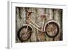 Orcas Island, Old Bicycle Hanging on Fence-Mark Williford-Framed Photographic Print