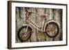 Orcas Island, Old Bicycle Hanging on Fence-Mark Williford-Framed Photographic Print