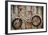 Orcas Island, Old Bicycle Hanging on Fence-Mark Williford-Framed Photographic Print