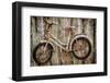 Orcas Island, Old Bicycle Hanging on Fence-Mark Williford-Framed Photographic Print