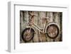 Orcas Island, Old Bicycle Hanging on Fence-Mark Williford-Framed Photographic Print