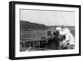 Orcas Island, Washington View of Ferry at Dock Photograph - Orcas, WA-Lantern Press-Framed Art Print