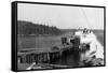 Orcas Island, Washington View of Ferry at Dock Photograph - Orcas, WA-Lantern Press-Framed Stretched Canvas