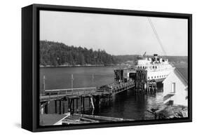 Orcas Island, Washington View of Ferry at Dock Photograph - Orcas, WA-Lantern Press-Framed Stretched Canvas