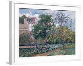 Orchard at Maubisson, Pontoise, 1876-Camille Pissarro-Framed Giclee Print