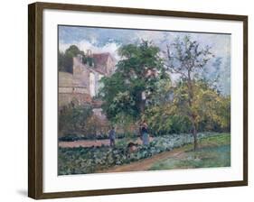 Orchard at Maubisson, Pontoise, 1876-Camille Pissarro-Framed Giclee Print