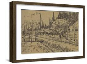 Orchard Bordered by Cypresses-Vincent van Gogh-Framed Giclee Print