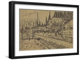 Orchard Bordered by Cypresses-Vincent van Gogh-Framed Giclee Print