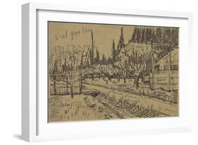 Orchard Bordered by Cypresses-Vincent van Gogh-Framed Giclee Print