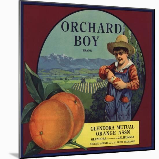 Orchard Boy Brand - Glendora, California - Citrus Crate Label-Lantern Press-Mounted Art Print