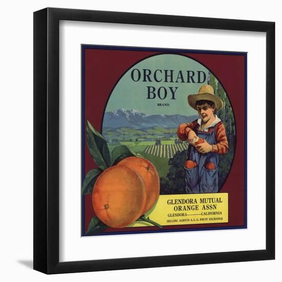 Orchard Boy Brand - Glendora, California - Citrus Crate Label-Lantern Press-Framed Art Print