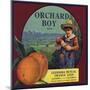 Orchard Boy Brand - Glendora, California - Citrus Crate Label-Lantern Press-Mounted Art Print