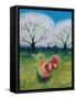 Orchard Hen, 2021 (Acrylics on Paper)-Lisa Graa Jensen-Framed Stretched Canvas