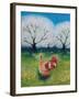 Orchard Hen, 2021 (Acrylics on Paper)-Lisa Graa Jensen-Framed Giclee Print