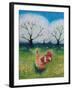 Orchard Hen, 2021 (Acrylics on Paper)-Lisa Graa Jensen-Framed Giclee Print