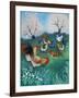 Orchard Hens,2021,(acrylics on linen)-Lisa Graa Jensen-Framed Giclee Print