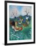 Orchard Hens,2021,(acrylics on linen)-Lisa Graa Jensen-Framed Giclee Print