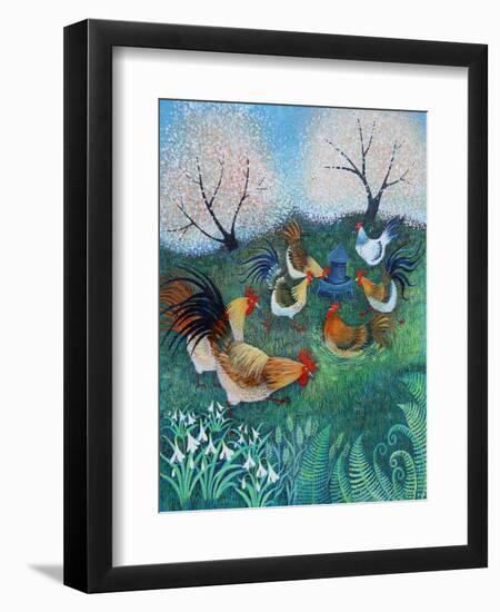 Orchard Hens,2021,(acrylics on linen)-Lisa Graa Jensen-Framed Giclee Print