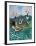 Orchard Hens,2021,(acrylics on linen)-Lisa Graa Jensen-Framed Giclee Print