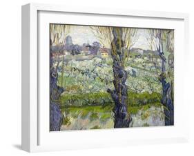 Orchard in Blossom with View of Arles, 1889-Vincent van Gogh-Framed Giclee Print
