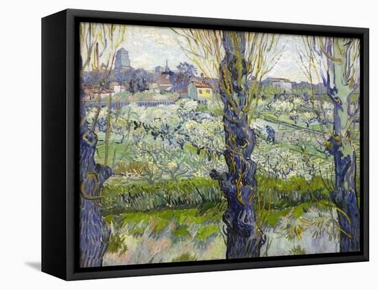 Orchard in Blossom with View of Arles, 1889-Vincent van Gogh-Framed Stretched Canvas