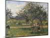 Orchard, the Wheelbarrow-Camille Pissarro-Mounted Art Print