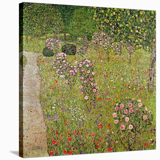 Orchard with Roses (Obstgarten Mit Rosen)-Gustav Klimt-Stretched Canvas