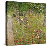 Orchard with Roses (Obstgarten Mit Rosen)-Gustav Klimt-Stretched Canvas