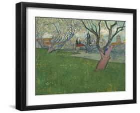 Orchards in blossom, view of Arles. 1889-Vincent van Gogh-Framed Giclee Print