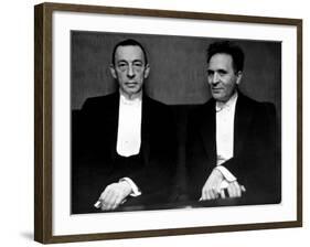 Orchestral Conductor Bruno Walter and Composer Pianist Sergei Rachmaninoff Relaxing Performance-Alfred Eisenstaedt-Framed Premium Photographic Print