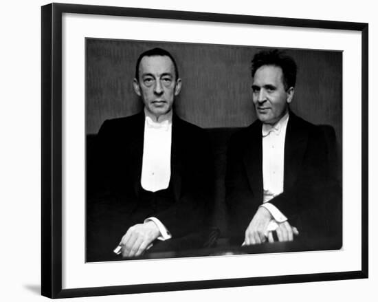 Orchestral Conductor Bruno Walter and Composer Pianist Sergei Rachmaninoff Relaxing Performance-Alfred Eisenstaedt-Framed Premium Photographic Print