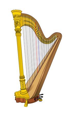 'Orchestral Harp, Stringed Instrument, Musical Instrument' Posters