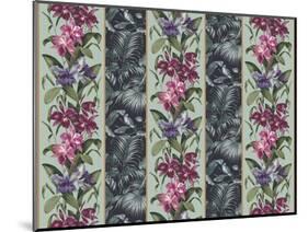 Orchid Panel Toile Black Opal-Bill Jackson-Mounted Giclee Print