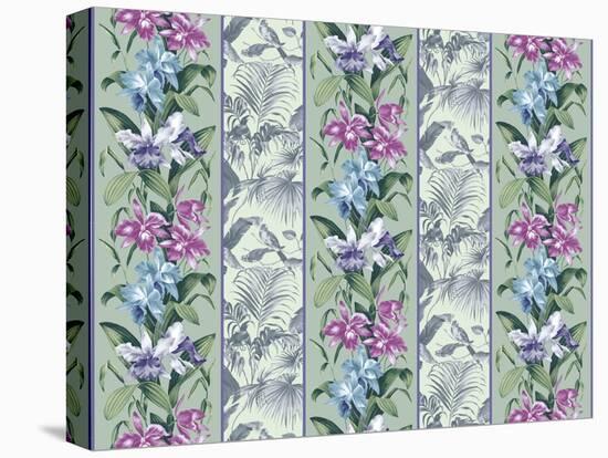 Orchid Panel Toile Frost-Bill Jackson-Stretched Canvas