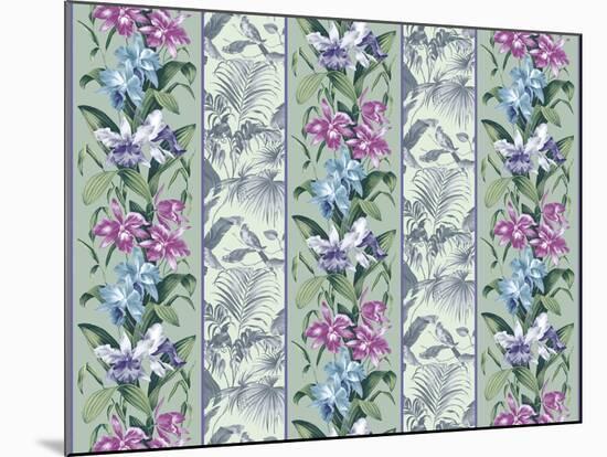 Orchid Panel Toile Frost-Bill Jackson-Mounted Giclee Print