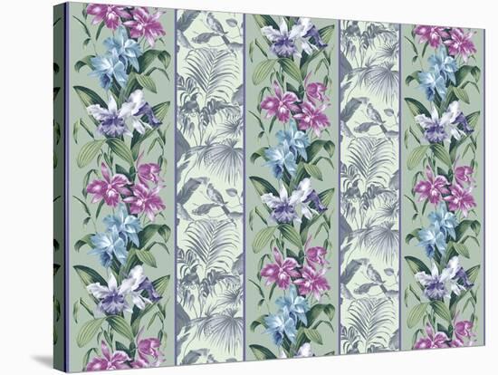 Orchid Panel Toile Frost-Bill Jackson-Stretched Canvas